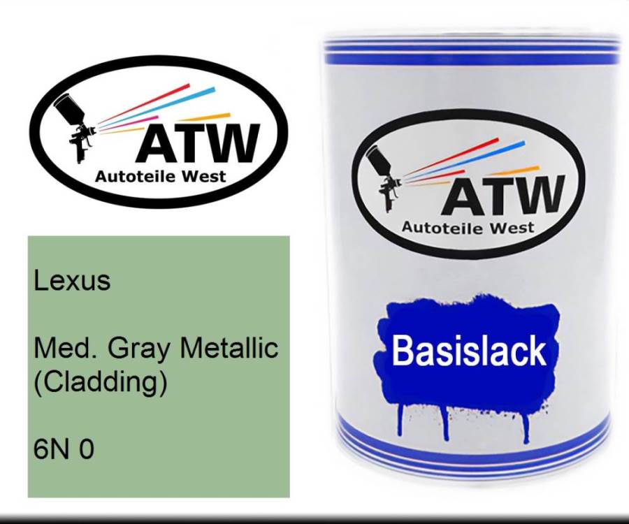 Lexus, Med. Gray Metallic (Cladding), 6N 0: 500ml Lackdose, von ATW Autoteile West.